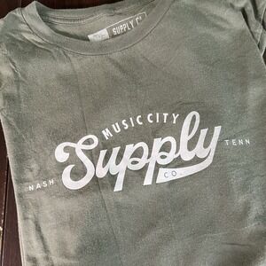 Music City‎ Supply Co T-Shirt M Olive Green Nashville Tennessee Graphic